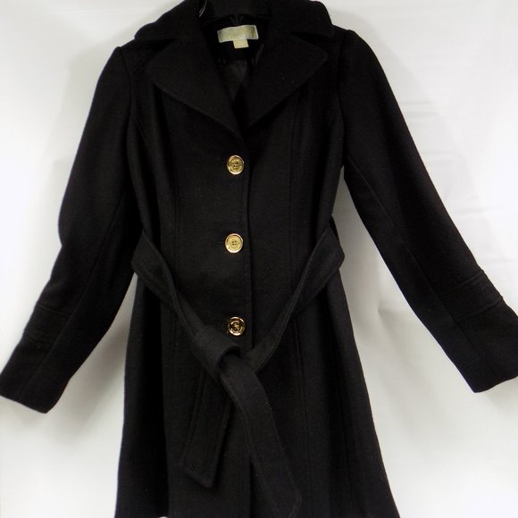 Michael Kors Jackets & Blazers - Michael Kors Wool Belted Trenchcoat Size Petite Small
